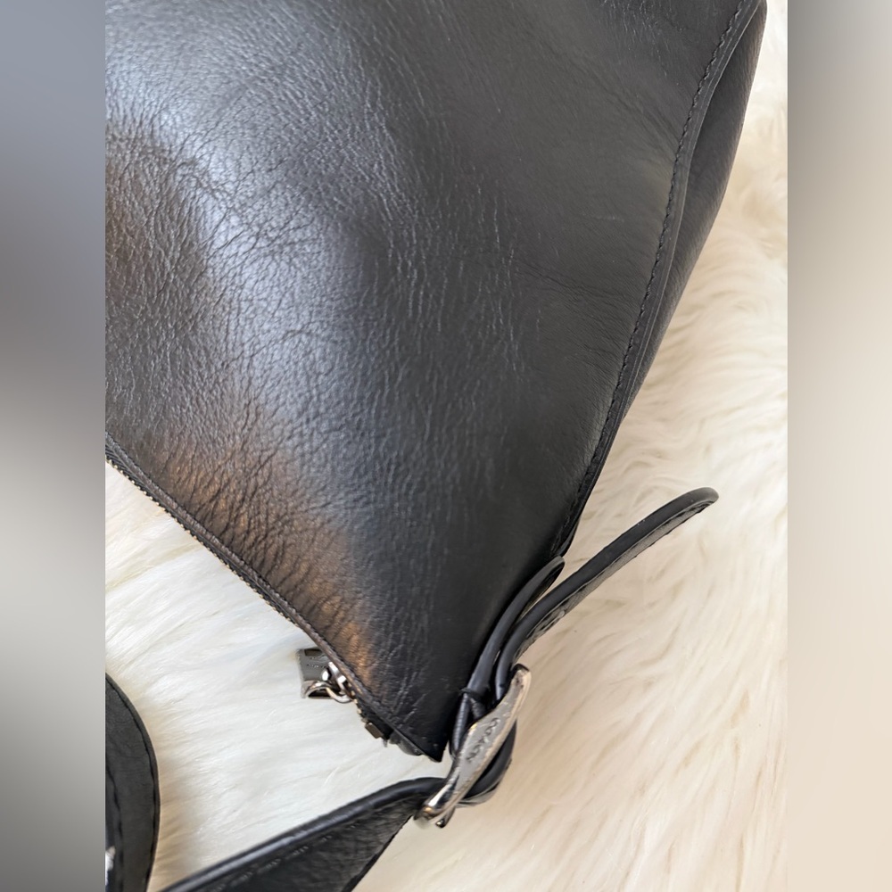 VINTAGE COACH#21377 Black Leather Small Dufflette Crossbody Bag - Picture 8 of 10